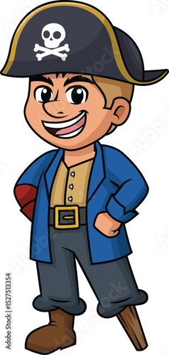Pirate With Hat And Wooden Leg Vector Image