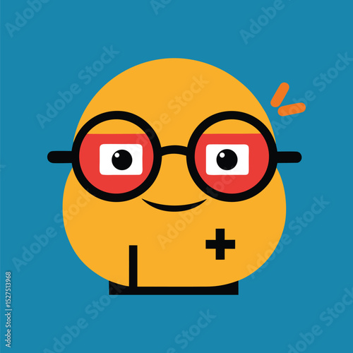 Math Genius Emoticon with Glasses and Equations