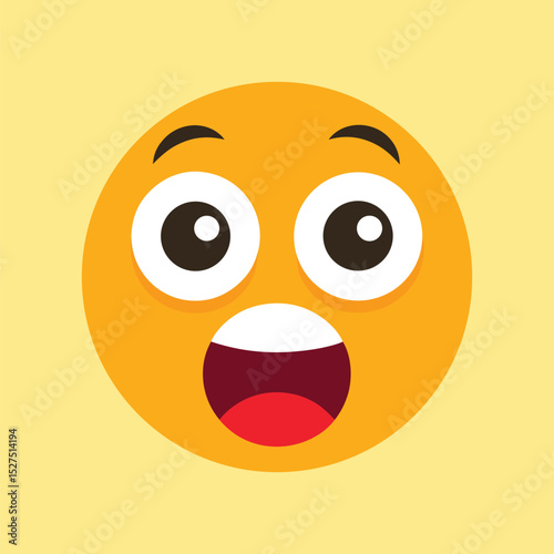 Surprised Emoticon with Wide Eyes and Expression