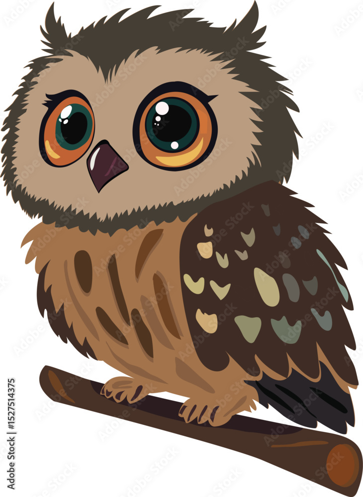Obraz premium : Mysterious Owl Perched on a Branch