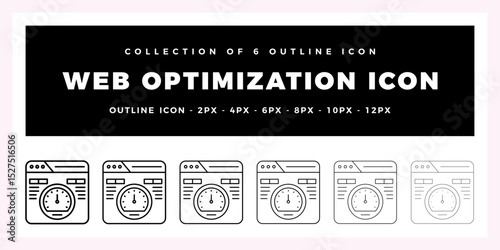 Pack of 6 Outline Vector web optimization icon