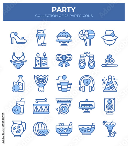 Party Icons Collection. 25 Festive Celebration Design Elements