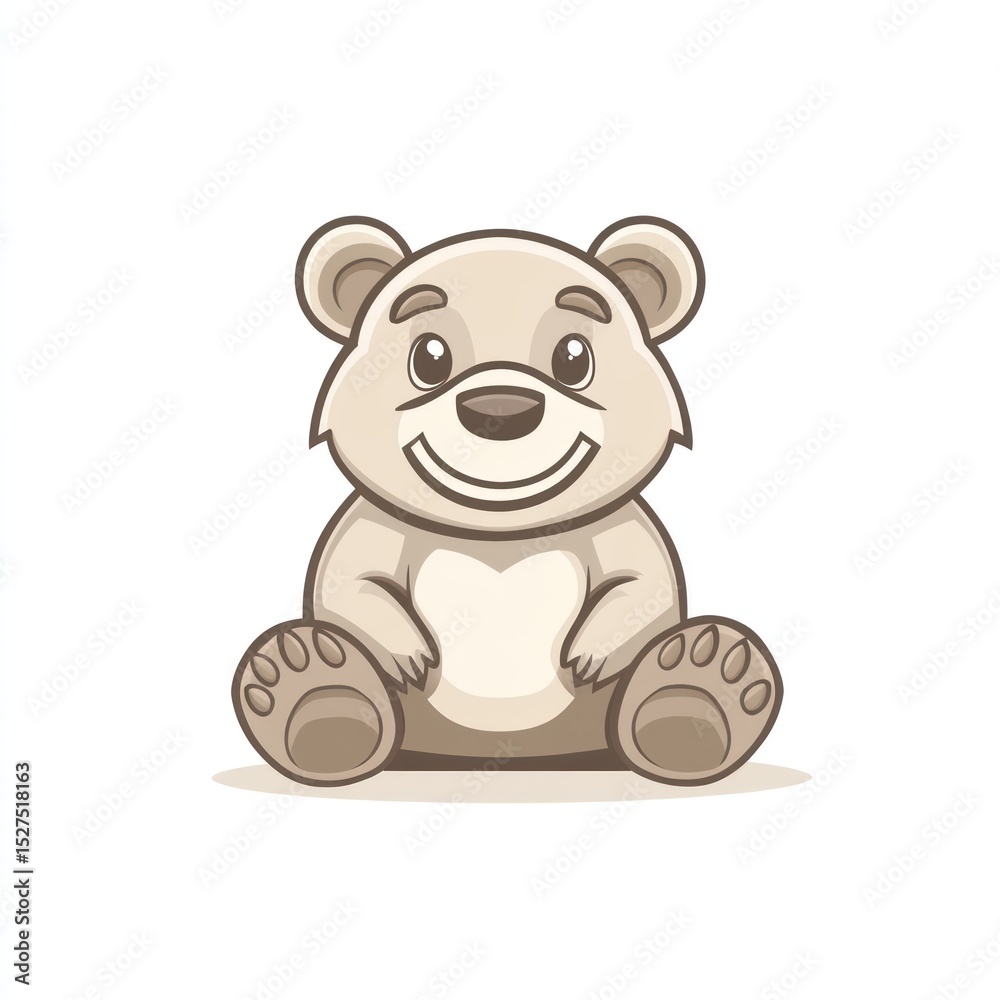 Obraz premium Cute cartoon bear sitting (2)