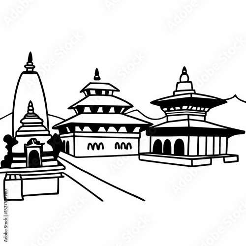 vector illustration of a temple in india