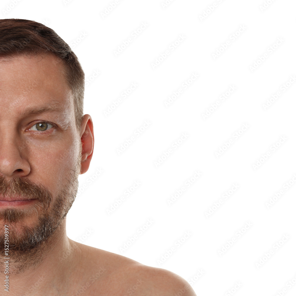 Fototapeta premium Handsome man with beard on white background