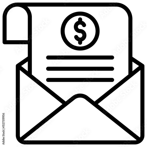Paycheck line icon