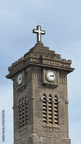 Vietnam, Nha Trang - 02.05.2025 - Mountain Church. Catholic cathedral, French heritage. Religious statues Virgin Mary, Statue of the Mother of God. Holy face of the Virgin Mary. Catholic Christmas in 