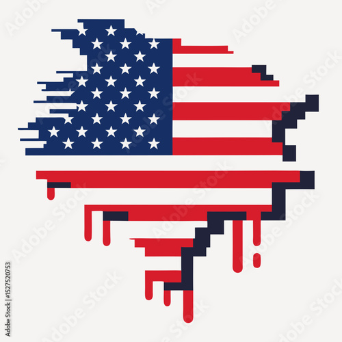 usa map flag