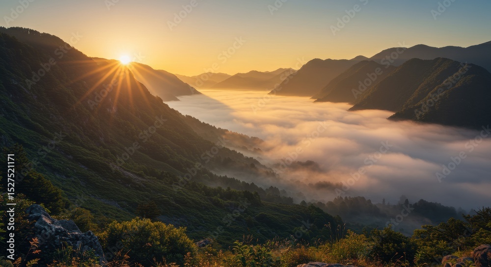 Obraz premium sunset in the mountains