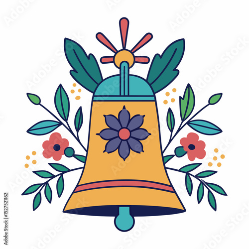 bell and flowers