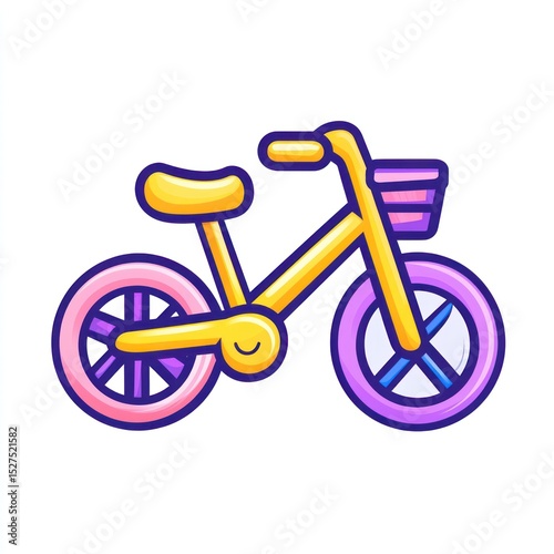 Colorful children's bicycle illustration