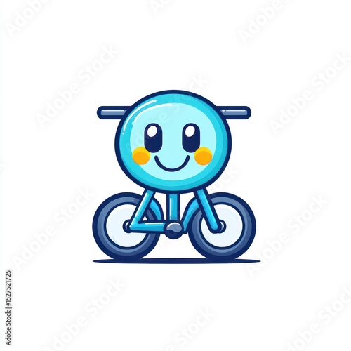 Cute blue bicycle cartoon