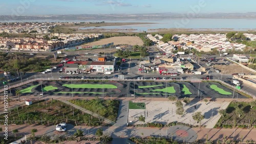 Static Aerial View of Pump Track and Urban Area in Torrevieja