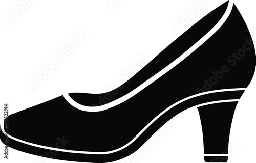 Elegant black high heel shoe silhouette perfect for fashion design and beauty projects