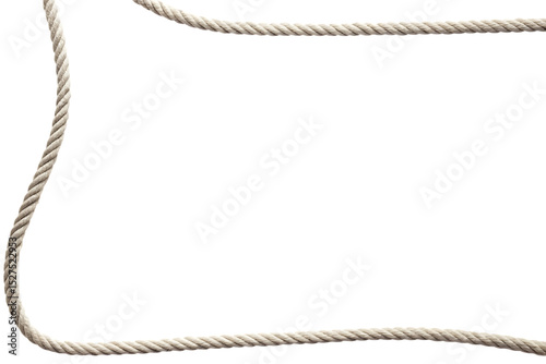 Rope frame border isolated on a white background png ai generated