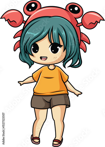 Kawaii Zodiac Cancer Vector Image