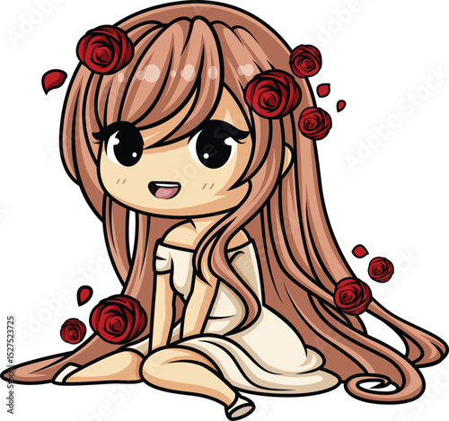 Kawaii Zodiac Virgo Vector Image
