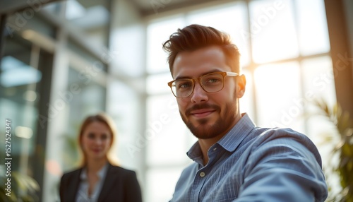 Wallpaper Mural Engaging business meeting with professionals modern office setting photography bright environment close-up view collaboration concept Torontodigital.ca