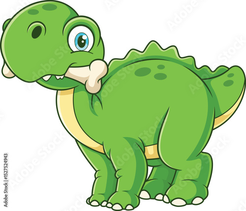 Dinosaur Dog Chewing Bone Vector Image