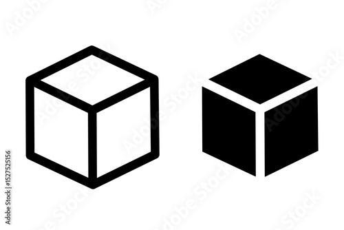 cube icon vector on white background. box icon