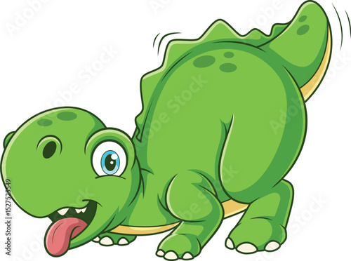 Playful Dinosaur Dog Wagging Tail Vector Image