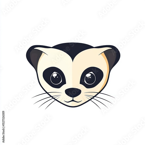 Cartoon animal head, simple design
