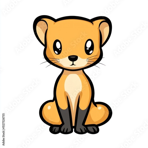 Cute cartoon weasel