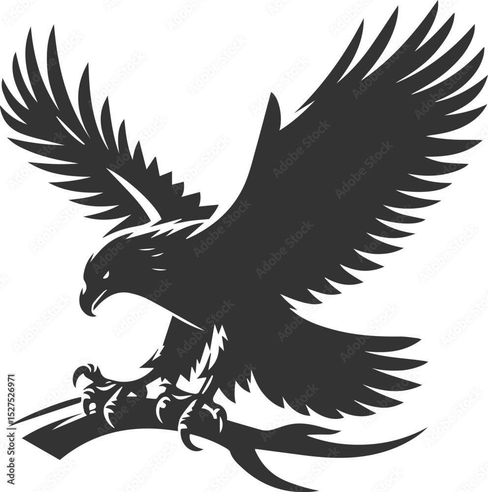 Obraz premium Hawk bird vector silhouette