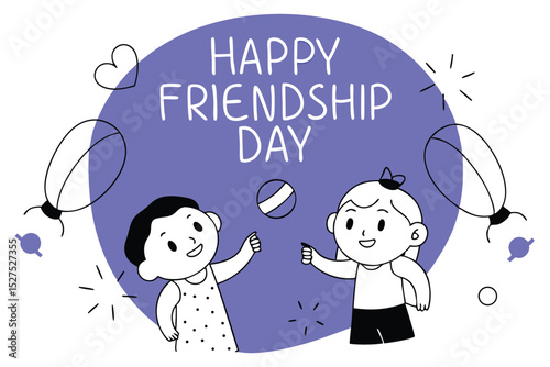 Cheerful cartoon illustration celebrating friendship day