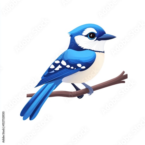 Blue jay perched on a branch.  Colorful, cute photo