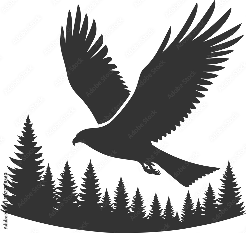 Obraz premium Hawk bird vector silhouette