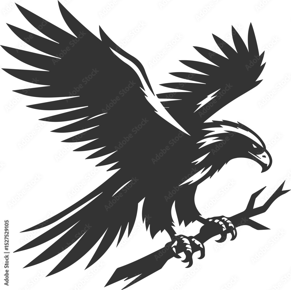 Obraz premium Hawk bird vector silhouette