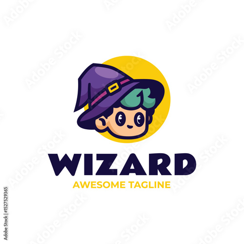 Cute Wizard Mascot Logo Design