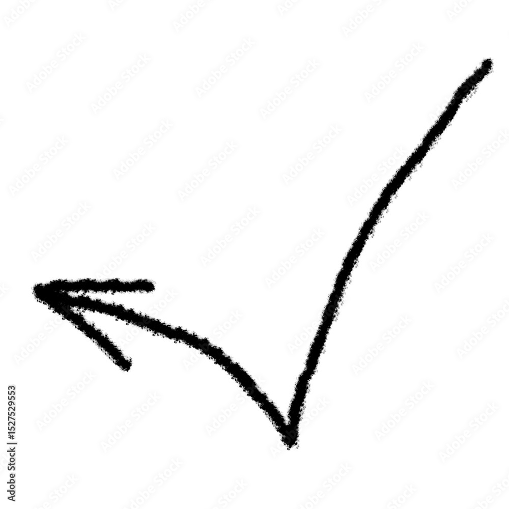 Fototapeta premium Arrow grunge vector icon. Arrow hand drawn texture. Arrow chalk vector.