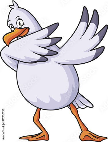 Cute Seagull Dabbing Vector Image