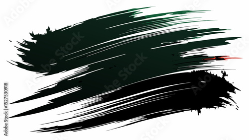 Abstract Black and Orange Brush Stroke on Yellow Background