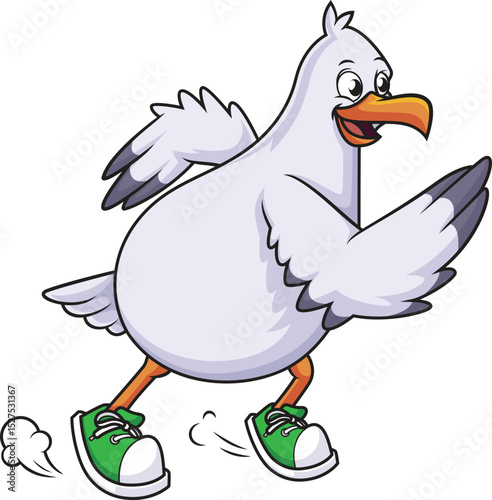 Cute Seagull Running Vector Image
