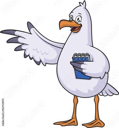 Cute Seagull Presenting Vector Image