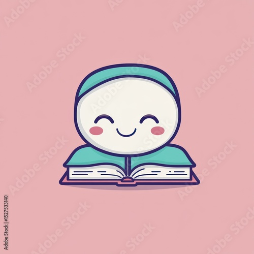 Cartoon character reading a book