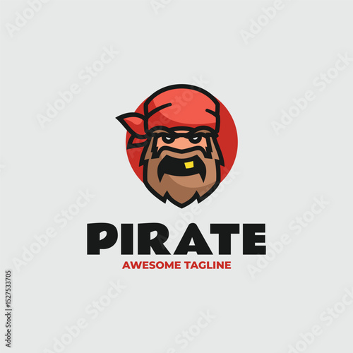 Bearded Pirate Mascot Logo Design