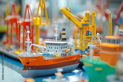a plastic toyset of seaport