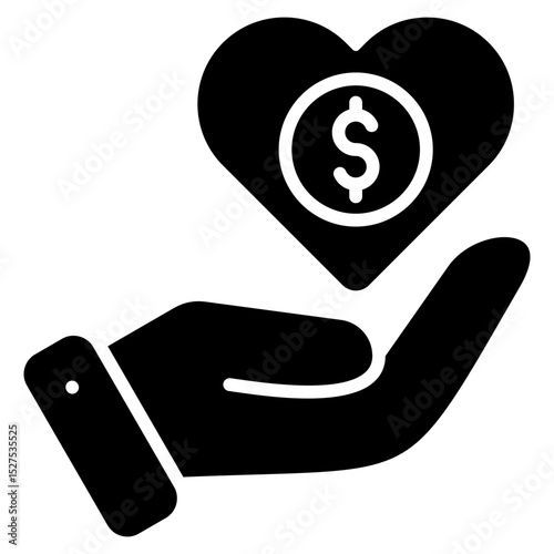 Wealthy glyph icon