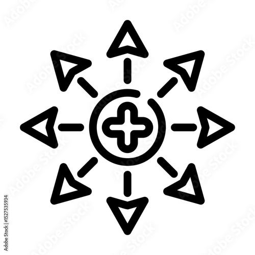 positive ion Line Icon