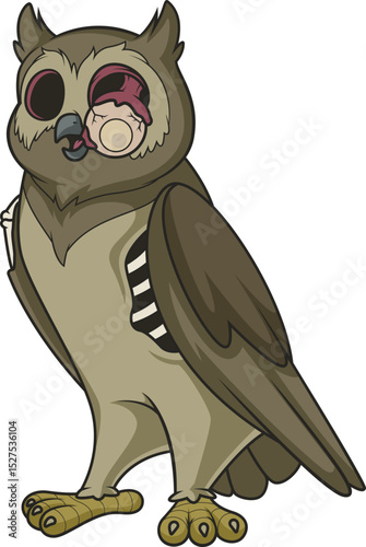 Creepy Zombie Owl Vector Image