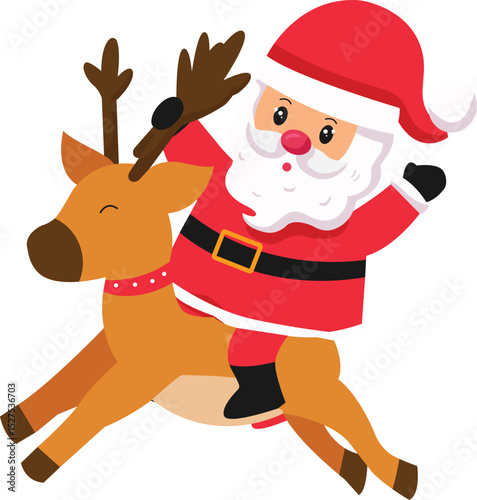 santa claus and reindeer