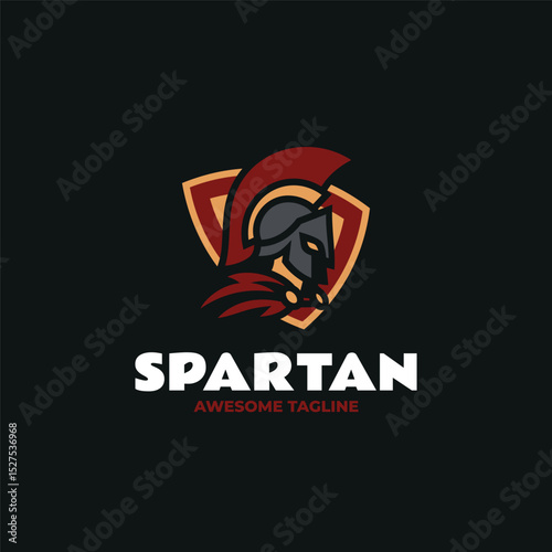 Spartan Warrior Shield Mascot Logo Design