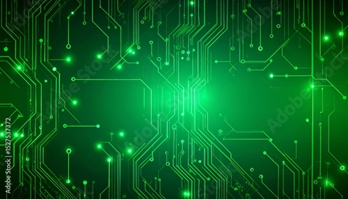 3d rendered illustration of illuminated futuristic circuit board