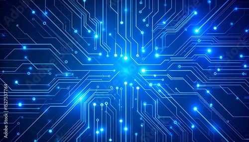 3d rendered illustration of illuminated futuristic circuit board