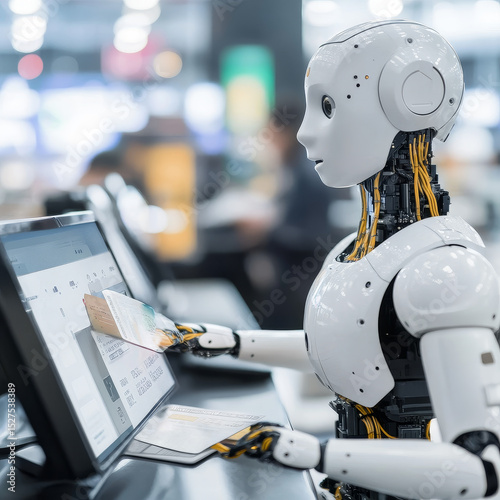 Digital payments, Hands of robot hold payment processing tools, secure transactions, encryption, technology, financial management, and digital payment technology.