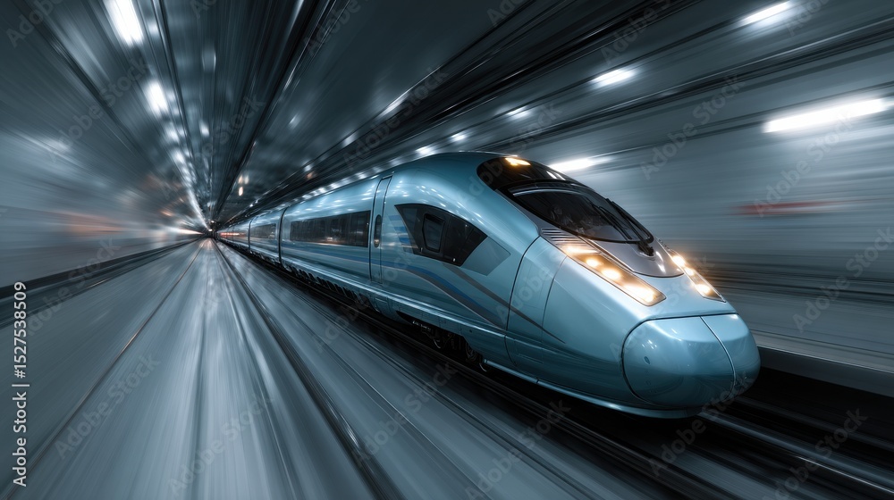 Fototapeta premium A train is traveling through a tunnel